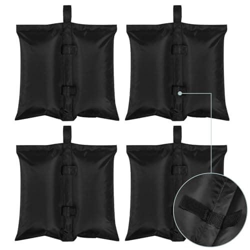 Image of WOLTU Set of 4 Sandbags, Gazebo Weights Small Sand Bags, Weighted Sandbags for Gazebo Weight Bags for Pop-up Tents Parasols, 7kg Load, Black