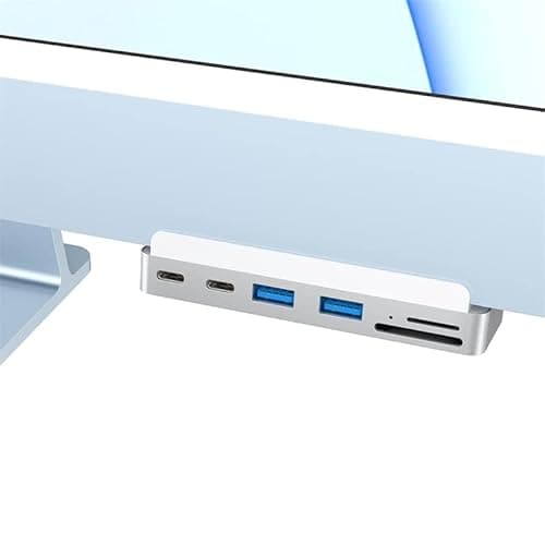 Image of Quality Addicts USB C Hub for iMac 24 Inch in 1 USB Adapter with 4K HDMI 60Hz Port, Aluminium Type-C Clam Hub with 2 USB-C 10Gbps Data Port, 2 USB 3.0 Ports, Micro/SD Cards Readers