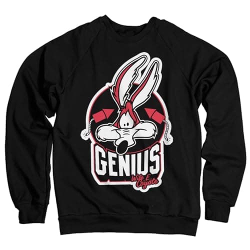 Image of LOONEY TUNES Officially Licensed Inked Wile E. Coyote - Genius Sweatshirt (Black) XX-Large