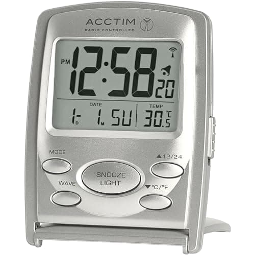 Image of Acctim 71707 Vista MSF Radio Controlled Multi Function LCD Travel Alarm Clock