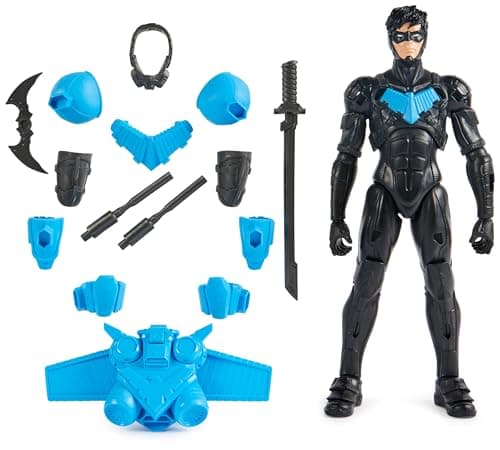 Image of DC Comics, Batman Adventures, Nightwing Action Figure with 15 Armour Accessories, 17 Points of Articulation, 30cm, Super Hero Kids’ Toy for Boys & Girls