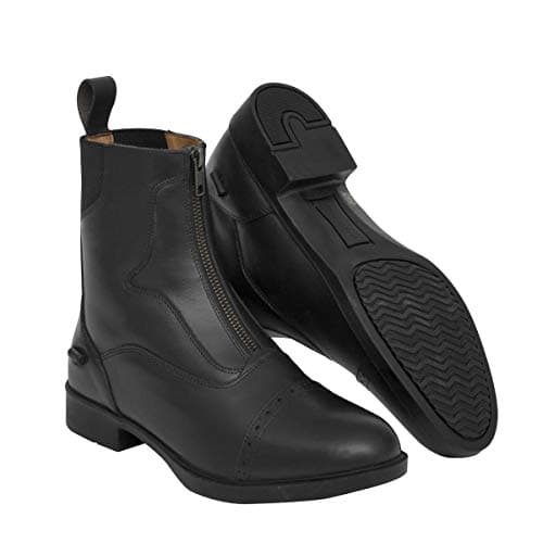 Image of Harrow Zip Jodhpur Riding Boots Women's Men's Girls Boys | Leather Yard Boots Equestrian Black | UK Size 4