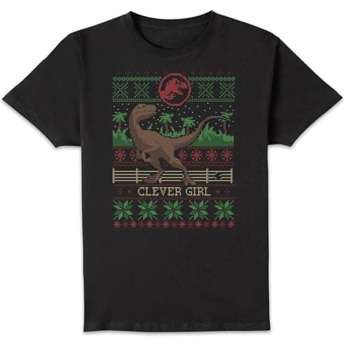 Image of Jurassic Park Clever Girl Men's Christmas T-Shirt - Black M
