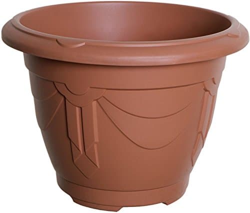 Image of 4 x 33cm Round Venetian Plant Pot Terracotta Planter Outdoor Indoor Decorative