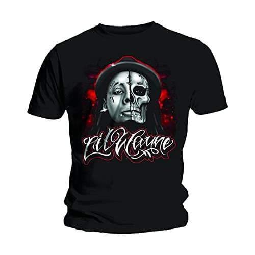 Image of Lil Wayne Skull Sketch Official Tee T-Shirt Mens Unisex (Small) Black