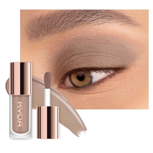Image of KYDA Liquid Matte Eyeshadow, Cool Grey Brown Eyeshadow, Long-wearing Crease-Resistant Velvet Eyes Tint, Smooth Cream-to-Powder Texture, Multiuse Eyes Makeup for Shadow & Cool Tone Contour