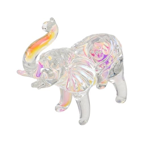 Image of UPKOCH Crystal Elephant Ornament Miniature Glass Figurine Artificial Collectible Decoration for Elephant Lovers Home Office Display