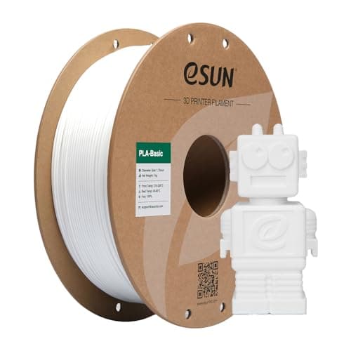 Image of eSUN PLA Filament 1.75mm, PLA Basic 3D Printer Filament Dimensional Accuracy +/- 0.05mm, 1KG Spool (2.2 LBS) Speedy Filament for 3D Printers,White