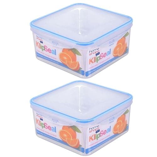 Image of HOMESHOPA Plastic Airtight Food Storage Container, 1 Pack 3 Litre Square Leakproof Stackable Container with Clip-Lock Lid, BPA Free Reusable Meal Prep Lunch Box, Microwave Freezer & Dishwasher Safe