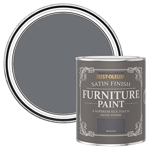 Image of Rust-Oleum Grey Furniture & Skirting Board Paint in Satin Finish - Marine Grey 750ml
