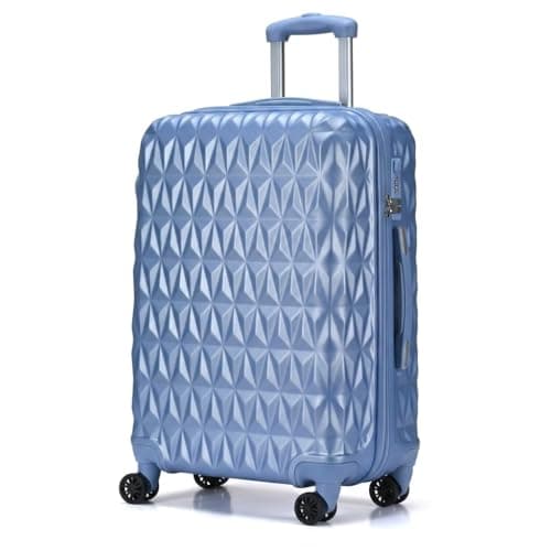 Image of CMY Suitcase Hard Shell / 4 Spinner Wheels/ABS Cabin and Hold Luggage/Combination Lock/Lightweight Approved for Most Airlines (ICE Blue, 28)