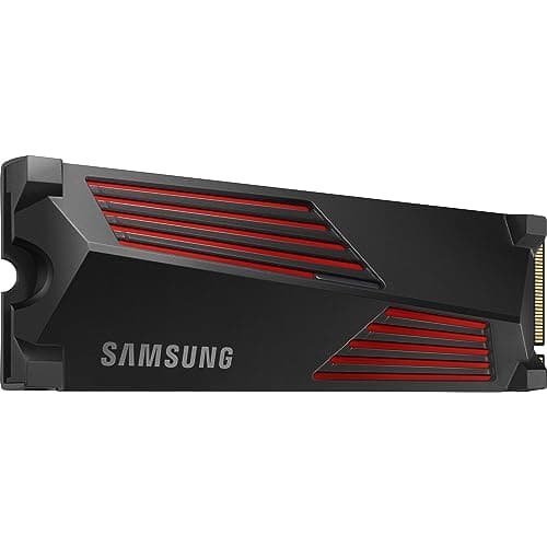 Image of Samsung 990 PRO Heatsink NVMe M.2 SSD with heat sink, 2 TB, PCIe 4.0, 7,450 MB/s read, 6,900 MB/s write, Internal SSD with RGB for PC/console gaming and video editing, MZ-V9P2T0CW