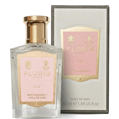 Image of Floris London Lily Bath Essence Oil (50ml) | Add Luxury Floral Fragrance to Your Bath | Delicately Enhanced with Egyptian Jasmine & Bulgarian Rose | Designed to Leave Skin Smooth & Lightly Scented