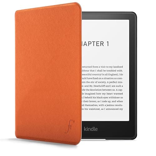 Image of Forefront Cases Case for Amazon Kindle Paperwhite (16 GB) 7" & Paperwhite Signature Edition (32 GB) & Kindle Colorsoft (2024 Models) - Orange - Slim, Light & Protective Smart Auto Sleep-Wake Cover