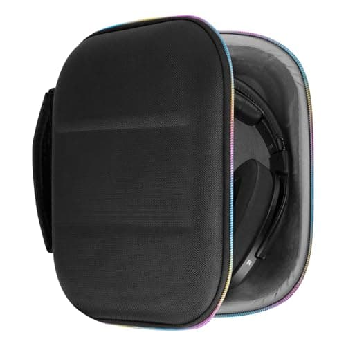 Image of Geekria Shield Headphones Case Compatible with Sennheiser HD400PRO, HD560S, HD598, HD 599SE, HD280PRO, HD 600, Replacement Hard Shell Travel Carrying Bag with Cable Storage (RGB)