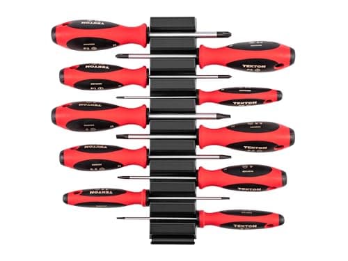 Image of TEKTON Phillips and Slotted Screwdriver Set with Modular Organizers - 4 Inch Shanks, 10-Piece (#0-#3, 3-8 mm) | DWZ90106