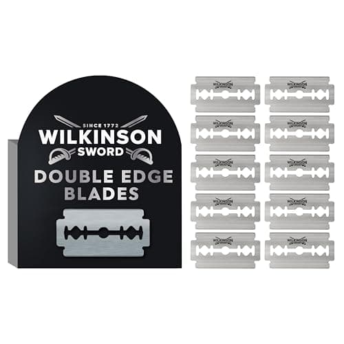 Image of WILKINSON SWORD Double Edge Blade Refills for Men, Pack of 10 Razor Refills, with Triple Coated Blades for Comfortable Shave