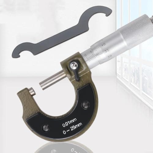 Image of Hoppipola Outside Micrometer 0-25mm with 0.01mm Graduations, Carbide Steel External Caliper for Dial Card, Matt Chrome Finish, 2-Pack