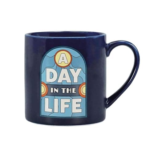 Image of Half Moon Bay | The Beatles | A Day in The Life | Blue Ceramic Coffee Mug | Official Merchandise | Workshop, Garage & Record Desk Companion | Father’s Day 2026 Gift for Dad