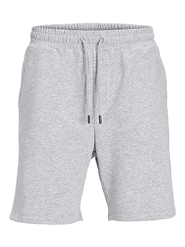 Image of JACK & JONES JJ Gordon Sweat Shorts MID 12249285, Men’s Casual Cotton Shorts, Regular Fit, Elastic Waist, Everyday Comfort, Light Grey Colour, UK Size - XL