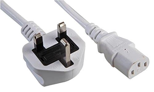 Image of Pro Elec PE01052 UK Plug to IEC C13 Power Cable, 1 m, White