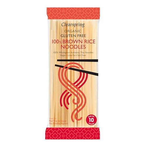 Image of Clearspring Organic Gluten Free 100% Brown Rice Noodles | 200g | Wholegrain | No Binding Agents | Sugar Free | Vegan | FreeFrom Food Awards