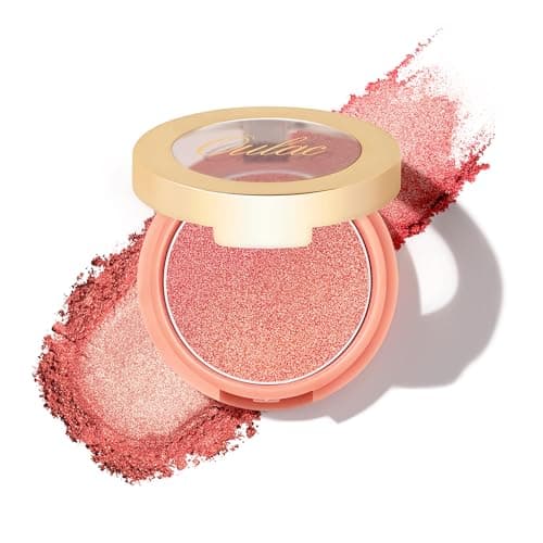 Image of Oulac Shimmer Blusher for Cheeks Make up, Coral lluminator Blush Suitable for Light Tone Skin, Long-Lasting Fade & Sweat Resistant, Vegan&Cruelty Free, F03 Sweet Date