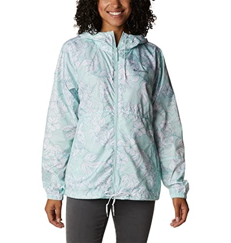 Image of Columbia Women's Flash Forward Windbreaker, ICY Morn Lakeshore Floral Print, XX-Large