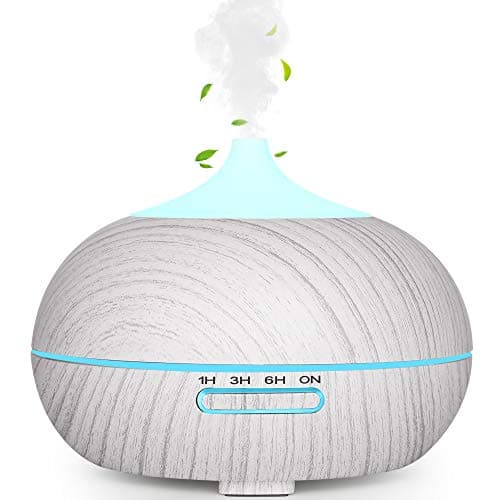 Image of WD&CD 300-400 ML Essential Oil Diffusers Ultrasonic Aroma Diffuser Humidifier Cool Mist, Waterless Auto-off, Adjustable Mist Mode, 7 Color Changing Lights, 3 Timer Setting/Whisper Quiet (White)