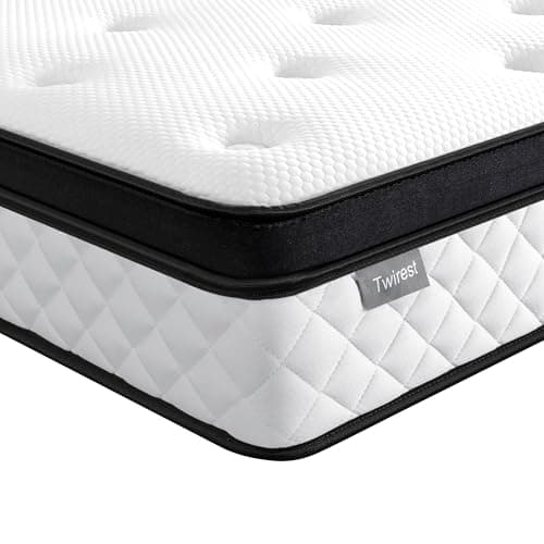 Image of Twirest Double Mattress, 22CM Gel Memory Foam Pocket Sprung Mattresses with Breathable Soft Fabric for Cool Sleep, Mattresses Double for Pressure Relief, Medium Firm Mattress in a Box 135x190x22cm