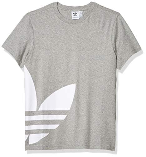 Image of adidas Originals Boys' Big Trefoil T-Shirt, Medium Grey Heather/White, S