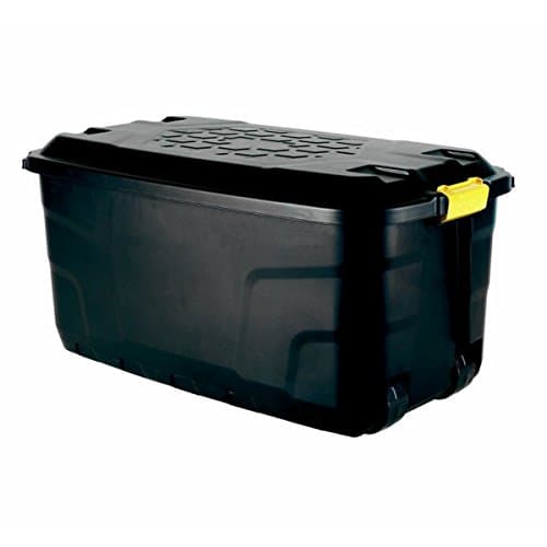 Image of Strata Extra Large Plastic Mobile Heavy Duty Storage Garden Trunk Wheeled Tool Box 145 Litre