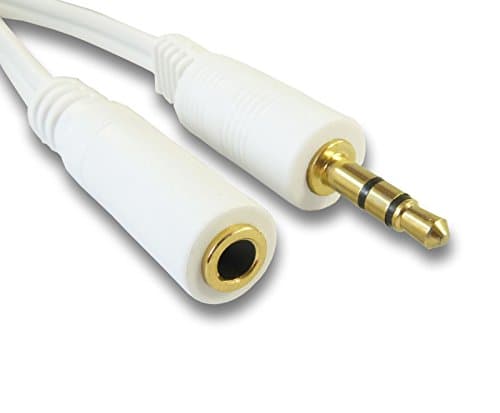 Image of C4A® White 20m 3.5mm Headphone Extension Lead/Gold Plated Jack Audio Cable (20 Metre)