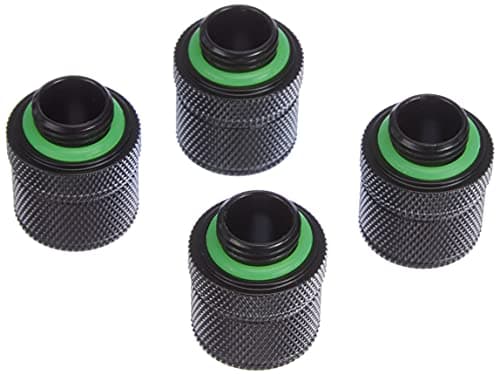 Image of Corsair Hydro X Series, XF Compression 10/13 mm (3/8 Inch or 1/2 Inch) ID/OD Fittings Four Pack (G1/4 Inch BSPP Port Threads, Solid Brass Durability, Compatible with Additional Hydro X Adapters) Black