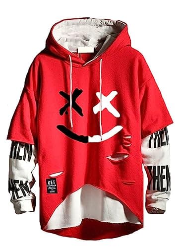 Image of Hello MrLin Men's Techwear Hip Hop Hoodie Japanese Streetwear Patchwork Urban Jumper