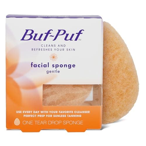 Image of Buf-Puf Gentle Facial Sponge, Dermatologist Developed, Removes Deep Down Dirt & Makeup That Causes Breakouts and Blackheads, Reusable, Exfoliating, 1 Count