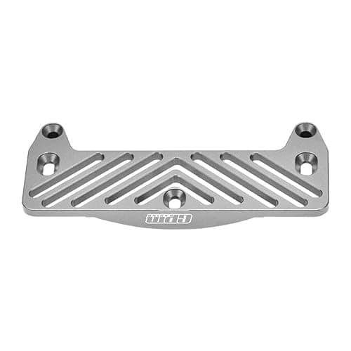 Image of Tamiya Lunch Box Aluminum Front Bumper Mount - 1Pc Set Grey Silver