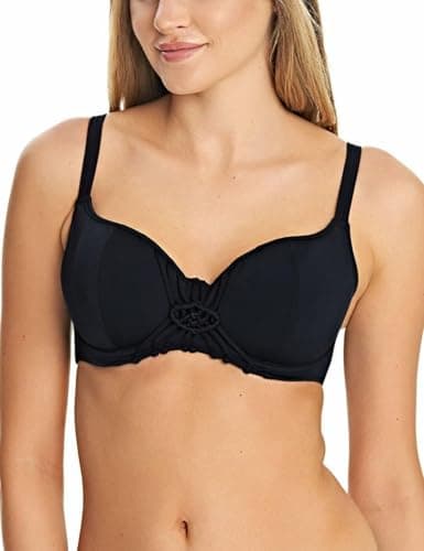 Image of Freya Women's Macramé Sweetheart Padded Underwire Bikini Top - Black - 36DD