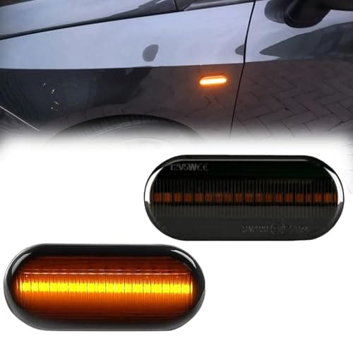 Image of 2pcs LED Sequential Side Marker Turn Signal Light Smoked Side Repeater Indicator Compatible with Fiesta C-Max Fusion Focus MK2 Jetta MK4 Golf4 GTI R32 Passat B5 Amarok T5 Vento Octavia Seat Lbiza Leon