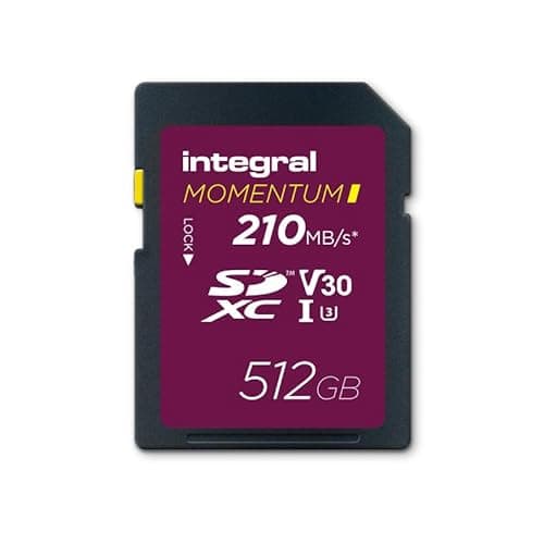 Image of Integral Momentum I 512GB SDXC V30 U3 Card - Up to 210MB/s Read, 180MB/s Write - For DSLR, Mirrorless & Camcorders - 4K UHD Video & Burst Mode Ready - Waterproof, Shockproof, Rugged