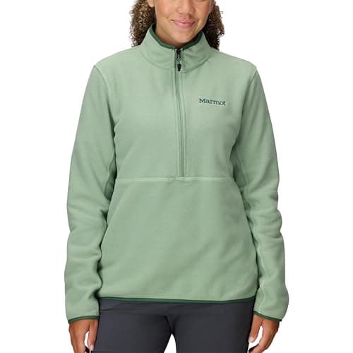 Image of MARMOT Women's Rocklin 1/2 Zip Jacket - Classic, Warm, Lightweight 100-Weight Fleece Layer, Agate Green, Medium