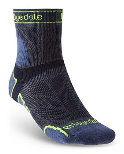 Image of Bridgedale TRAIL RUN Lightweight T2 Merino Sport 3/4 Crew-Men's- Medium-Blue