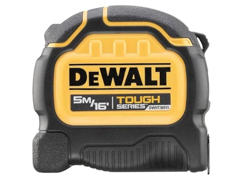 Image of DeWALT TOUGHSERIES™ Tape Measure 5m/16ft (Width 32mm) Rip-Shield ; blade coating that provides increased durability ultra-tough housing keeps the tape safe and secure EC Class II