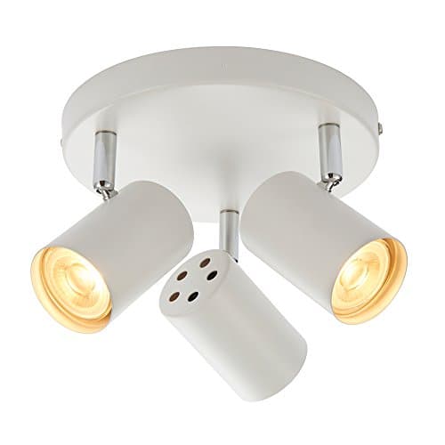 Image of Arezzo Modern 3 Way Decorative Matt White Finish GU10 LED Compatible Round Adjustable Dimmable Ceiling Spotlight