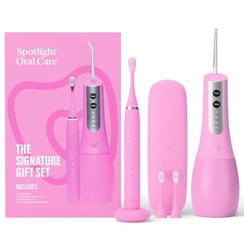 Image of Spotlight Oral Care Signature Gift Set - Made by Dentists | Sonic Pro Electric Toothbrush & Water Flosser with UV-C Sterilisation | Luxury Oral-Care Duo for Deep Clean, Healthier Gums & White Smiles