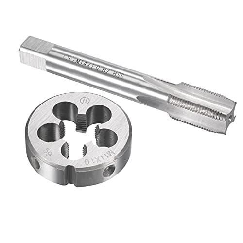 Image of sourcing map M14 x 1mm Metric Tap and Die Set, Machine Thread Screw Tap with Round Threading Die, Tap & Die Kit for Nut Screw Bolt Thread Repair