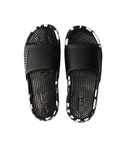 Image of arena Unisex Marco Bi Massage Slides, Black, 10 UK