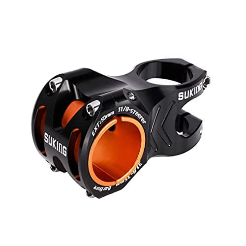 Image of CYSKY MTB Stem 35mm Handlebar Clamp with Spacer for 31.8 mm Bar Clamp, Length 35mm 50mm Short Bike Stem Handlebar Stem Riser for All Mountain, MTB, Downhill (Black, Length 50mm)