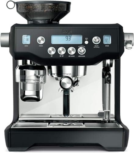 Image of Sage - The Oracle, Bean to Cup Coffee Machine with Manual and Automatic Milk Frother, Volumetric or Timed Shot Control, 45 Grind Settings, Espresso, Cappuccino, 2.5L Water Tank, 2400 W, Black Truffle