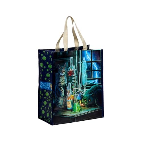 Image of Puckator Lisa Parker Jekyll and Hyde Cats Reusable Shopping Bag - Canvas Tote Bag - Cotton Tote Bags - Eco Gifts for Women and Men - Cloth Shopping Bag - Fabric Bag Foldable Bags for Shopping Handbag